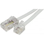 Cordon téléphonique RJ11 vers RJ45 Blanc - 2.00M