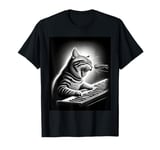 Musician Piano Player Funny Cat Playing Keyboard T-Shirt