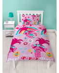 TROLLS DREAMS POPPY SINGLE DUVET COVER SET ROTARY PINK GIRLS BEDDING NEW GIFT