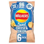 Walkers Oven Baked Cheese and Onion Crisps, Blue, 6 x 22g