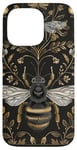 Coque pour iPhone 13 Pro Beau motif abeilles et fleurs noires