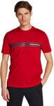 Tommy Hilfiger Central Chest Stripe Tee MW0MW37443 T-Shirt S/S, Red (Medium Red), 3XL Homme