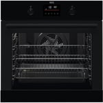 AEG 6000 Series SteamBake Electric Single Oven - Black BPK355061B