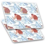 2 x Rectangle Stickers 7.5 cm - Wooly Mammoth Ice Age Animal  Cool Gift #21835