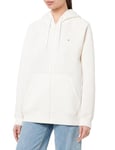 Tommy Hilfiger Sweat à Capuche avec Fermeture Éclair Femme Oversized, Beige (Ancient White), XXL