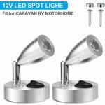 Lampe de lecture--Lot de 2 Lampes de Lecture à Spot led 12V, éclairage intérieur led 3000K, Interrupteur réglable 3W lumière Chaude,argent