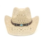 Miehet Naiset Olki Western Cowboy Hatut Leveälieriset aurinkohattu Summer Caps Sombrero Travel Sunbonnet Street Style Beach Koko US 7 1 4 UK L