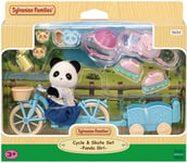 Poupée Sylvanian Families La Fille Panda, Son Velo Et Sa Remorque