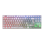 CHERRY MX 8.2 TKL Wireless XAGA, Clavier de Jeu sans Fil sans Bloc Numéro, Disposition Allemande (QWERTZ), Bluetooth, 2,4 GHz, Câble, MX2A Red Switches, Blanc