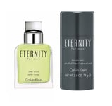 Calvin Klein - Eternity For Men Aftershave 100 ml + Calvin Klein - Eternity Deodorant Stick for Men