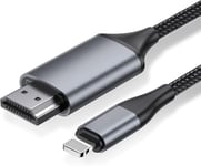 Câble HDMI pour iPhone, câble convertisseur HDMI 2.0m, iPhone/iPad/iPod vers TV, câble de Connexion HDMI, iOS 16, 15, 14, Sortie TV Youtube, HD1080P