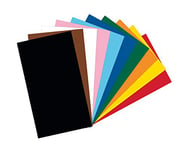 folia- Lot de 50 Feuilles de Carton photo-50 x 70 cm-300 g/m² -Couleurs Assorties-Base idéale pour de Nombreuses idées de Bricolage, 10263304, Noir,Rose,Rouge,Vert