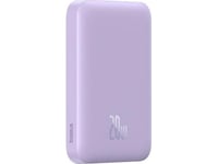 Powerbank Baseus Os-Baseus Magnetic Mini Air Wireless Fast Charge Power Bank 6000Mah 20W Nebula Purple（With Simple Series Charging Cable Type-C To Type-C (20V/3A) 30Cm White)