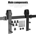 Aqrau - Systeme Porte Coulissante 6FT/183 cm Quincailleri Kit de Rail pour Porte Coulissante, Rail + Roulette, Noir (Classique)