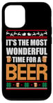 Coque pour iPhone 12/12 Pro It's The Most Wonderful Time For A Beer Funny Ugly Christmas