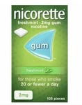 4 Packs Of  Nicorette Nicotine Sugar Gum - Icy White 4mg x 105 Piece