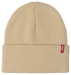 Levi's Men's Slouchy Red Tab Beanie, Khaki Light, One Size