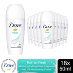 Dove Fresh Roll On AntiPerspirant up to 48H of Sweat & Odour Protection, 18x50ml