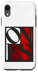 Coque pour iPhone XR Rouge One Of Them Ones Couleur rouge Graphique blanc