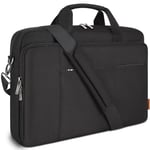 DOMISO 15,6 Pouces Imperméable Sacoche de Protection Ordinateur Portable Sac à Bandoulière Serviette pour 15,6" ASUS ZenBook Chromebook 15/HP Pavilion 15 Envy 15/Ideapad ThinkPad/Legion 5 Gen 6,Noir