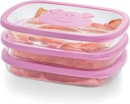 Snips Boite A Jambon, Boîte de Conservation, Boîtes Charcuterie 1,5 L Rectangular, Made in Italy, Rose-new