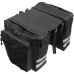 Ahlsen - Sac de rangement pour porte-bagages arrière de vélo, étanche, réfléchissant, pour selle de vélo, sac de rangement pour vélo long (noir)