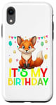 Coque pour iPhone XR It's my birthday a fox stamping party for girls