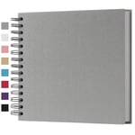 potricher 8 x 8 Inch DIY Scrapbook Photo Album Hardcover Kraft Blank Gray Page Wedding and Anniversary Family Photo Album (Gray, 8 Inch)