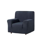 Estoralis | Vega | Housse de canapé au Design Moderne | Tissu élastique Bleu | pour Fauteuil 1 Place de 70 à 110 cm. | Protecteur de canapé | Adaptable à Tous Types de canapés