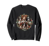 Cute Border Collie Dogs Christmas Wreath Holiday Puppy Dog Sweatshirt