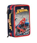 Seven Trousse 3 Compartiments, Spider-Man, Rouge, Triple Compartiment, avec Crayons, marqueurs, Couleurs, Accessoires Sac à Dos, élémentaires, Moyens, Rouge, Taglia Unica, Moderne