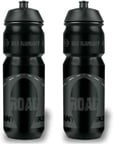 SKS GERMANY ROAD BOTTLE LARGE Gourde de 750 ml au design cool pour la route (pour tous les porte-bidons courants, valve push-pull anti-fuite, forme ergonomique, bouchon amovible) Noir (Lot de 2)