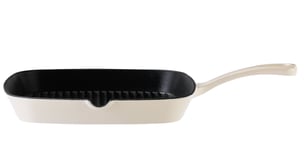 Habitat 23cm Cast Iron Griddle Pan - Cream