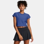 Tee-shirt court côtelé Under Armour Meridian pour femme Tech Bleu / Tech Bleu L