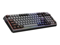 Cooler Master Mk770 - Tastatur - Compact - Bakgrunnsbelyst - Trådløs - 2.4 Ghz, Bluetooth 5.1, Usb - Qwerty - Usa - Tastsvitsj: Kailh Box V2 Red (Hot-Swappable) - Romgrå