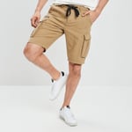 LIBERTO - short cargo à coulisse vert kaki homme