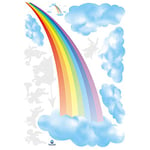 Ambiance Sticker Autocollant Muraux Décoration Adhésifs Arc-En-Ciel & Anges Sticker Murale pour Bébé, Chambre d'enfant et Salon - H50 x L70 cm