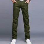 Herrar Chino Byxor Casual Byxor Army Green 32