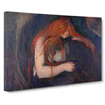 The Vampire Vol.1 By Edvard Munch Canvas Print for Living Room Bedroom Home Office Décor, Wall Art Picture Ready to Hang, 30 x 20 Inch (76 x 50 cm)