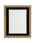 FRAMES BY POST 25 mm Wide H7 Oak Picture Photo Frame with Black Mount 8 x 6 Picture Size 6 x 4