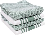 KAF Home Serviettes de cuisine absorbantes, durables, douces et belles pour la cuisine et la vaisselle., Coton, Gris vert, 18 x 28 - Inches