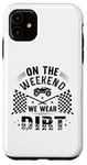 Coque pour iPhone 11 Dirt Track Racing le week-end, nous portons un pilote de voiture Dirt Race