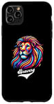 Coque pour iPhone 11 Pro Max Lion coloré avec inscription « Bravery »