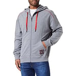 HUGO Men's Monologo Jacket Hood LOUNGEWEAR, Medium Grey38, L