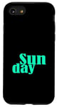 Coque pour iPhone SE (2020) / 7 / 8 Bleu sarcelle Aqua Sunday Days Of The Week