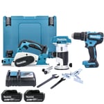 Makita DLX3116TJ 18V LXT 3 Pc Power Tool Kit + 2 x 5Ah Batteries, Charger & Case