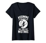 Womens Assuming I'm Just An Old Lady Was Your First Mistake Witch V-Neck T-Shirt