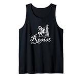 Resist Don Quixote Cell Tower Jousting Protest Tank Top