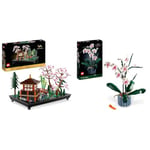 LEGO 10315 Icons Le Jardin Paisible, Kit de Jardinage Botanique Zen avec Fleurs de Lotus & 10311 Icons L’Orchidée Plantes avec Fleurs Artificielles d'Intérieur