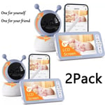 2Pack Wifi Video Baby Monitor Camera, App & 5'' Screen Control,Auto Tracking,UK